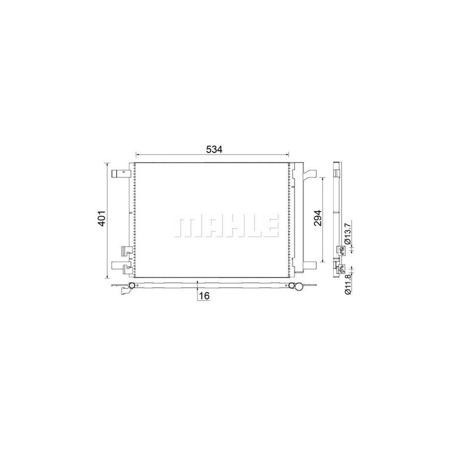 MAHLE ORIGINAL AC 772 000S Air conditioning condenser with dryer