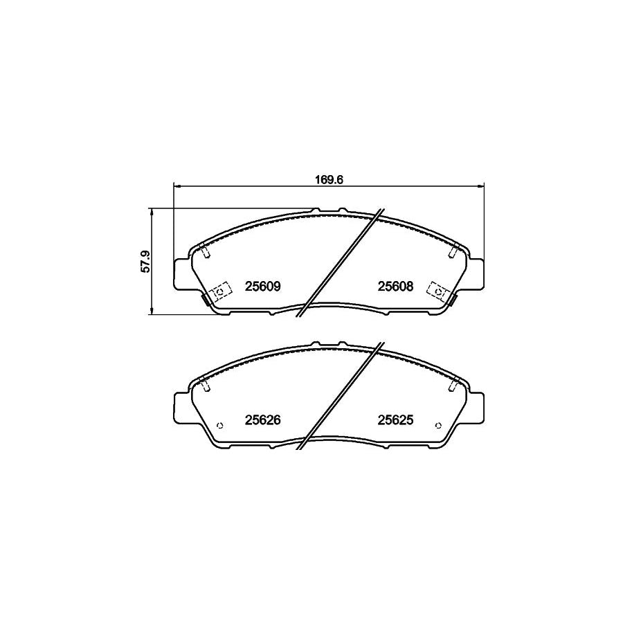 Hella 8DB 355 020 211 Brake Pad Set With Acoustic Wear Warning With Accessories