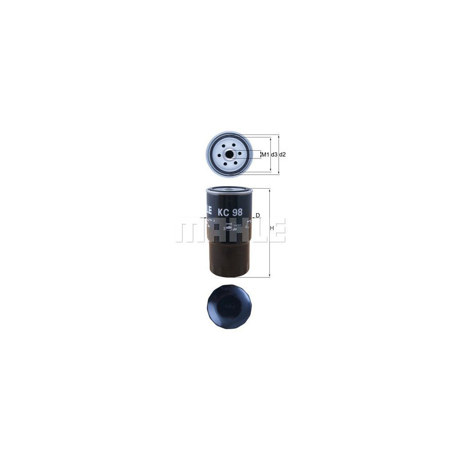 MAHLE ORIGINAL KC 98 Fuel filter Spin-on Filter