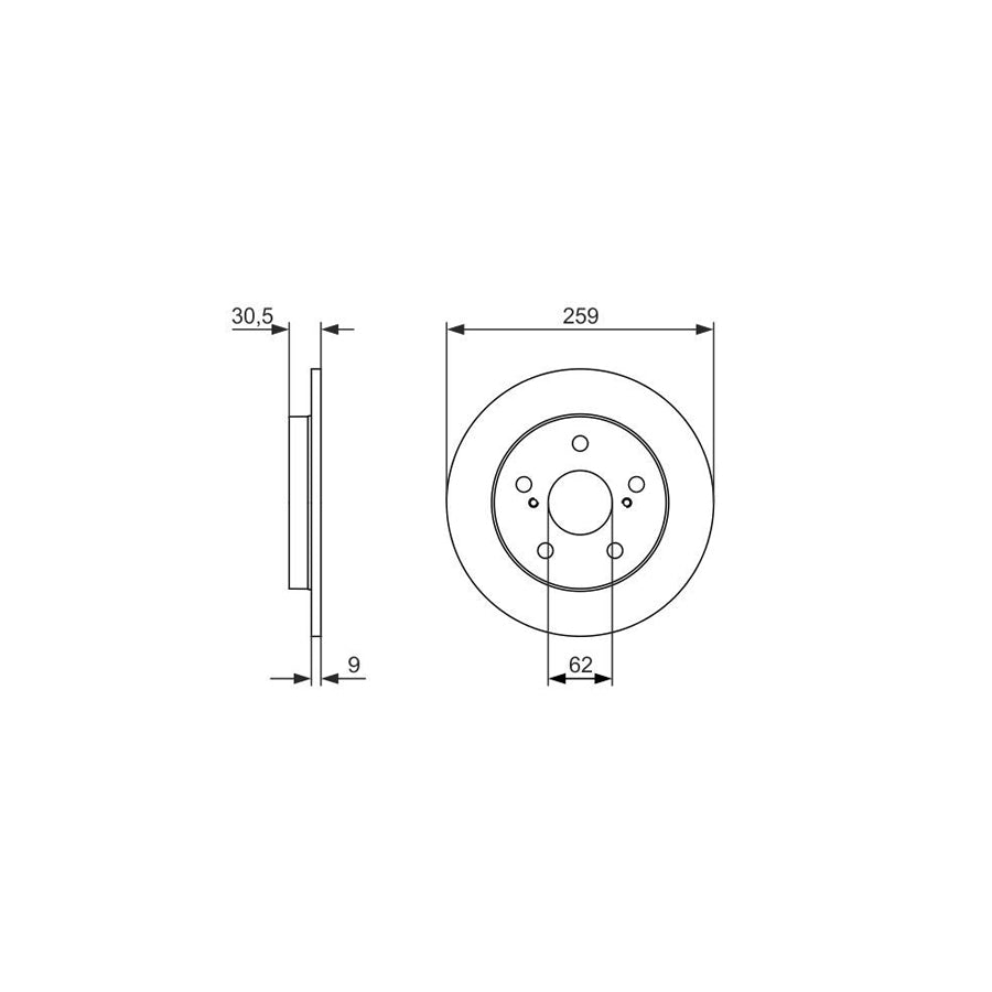 BOSCH 0 986 479 765 Brake Disc for TOYOTA Auris Hatchback E15 Solid Oiled