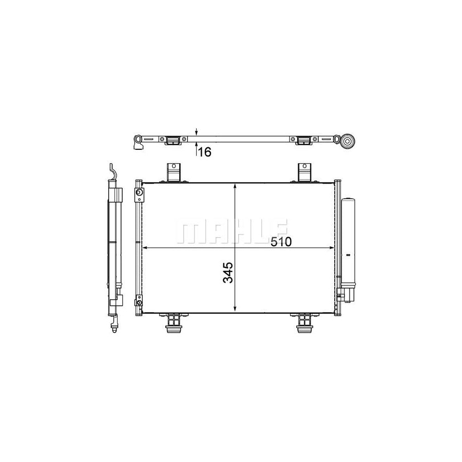 MAHLE ORIGINAL AC 456 000P Air conditioning condenser for SUZUKI Swift III Hatchback (MZ, EZ) with dryer