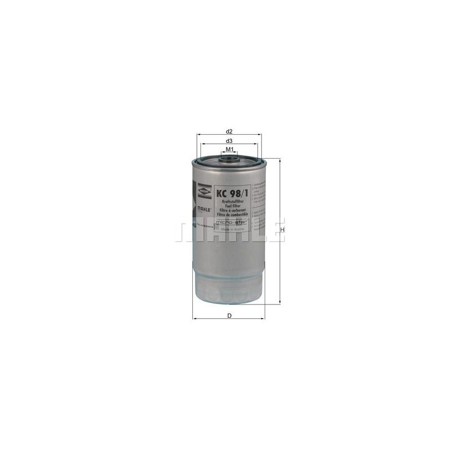 MAHLE ORIGINAL KC 98/1 Fuel filter for BMW 7 (E38) Spin-on Filter