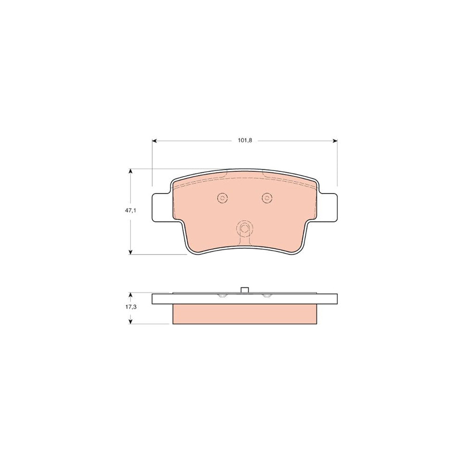 TRW Gdb1714 Brake Pad Set Not Prepared For Wear Indicator With Brake Caliper Screws With Accessories