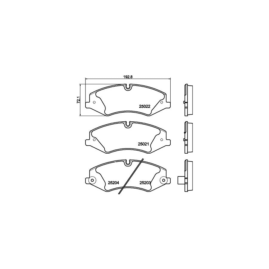 Hella 8DB 355 015 551 Brake Pad Set Prepared For Wear Indicator With Brake Caliper Screws With Accessories With Counterweights