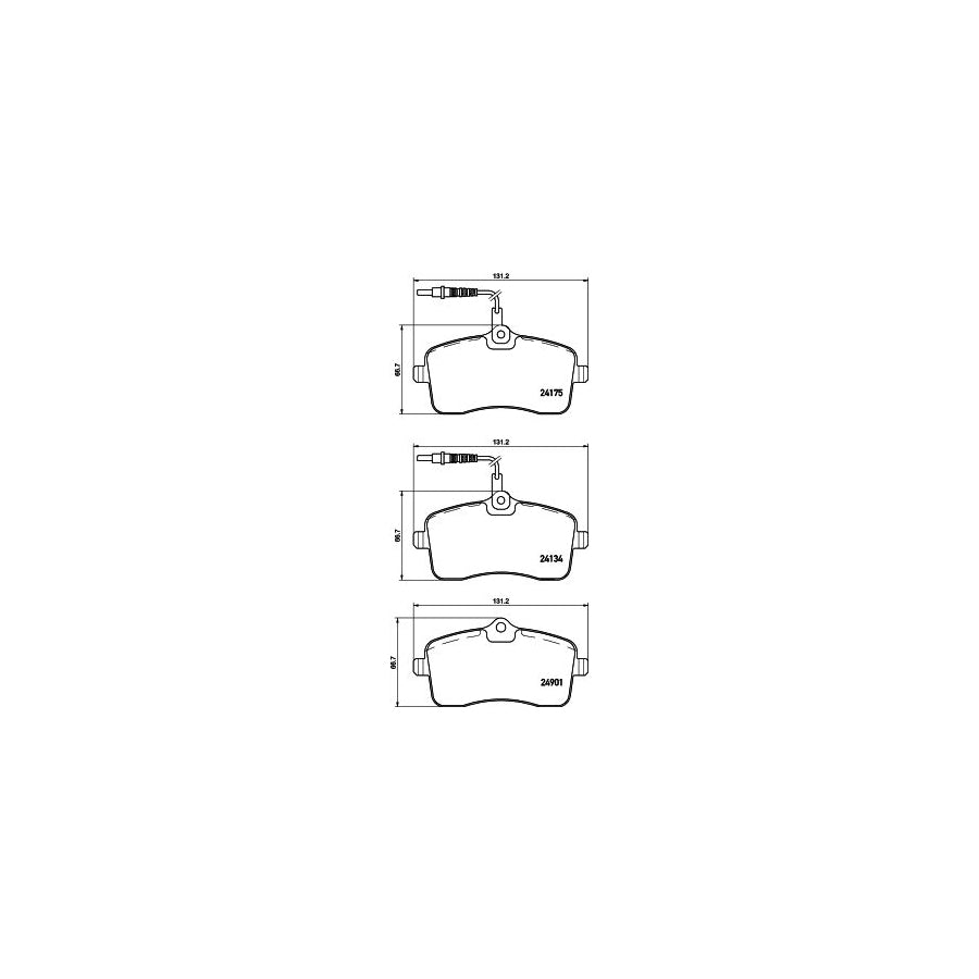 Hella 8DB 355 020 671 Brake Pad Set For Peugeot 407 With Integrated Wear Warning Contact With Brake Caliper Screws With Accessories