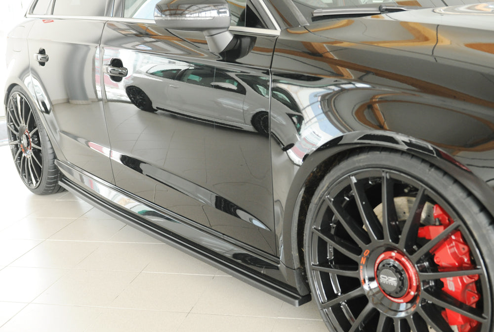 Rieger 00056815 Audi 8V RS3 Right Side Skirt Splitter - Matte Black