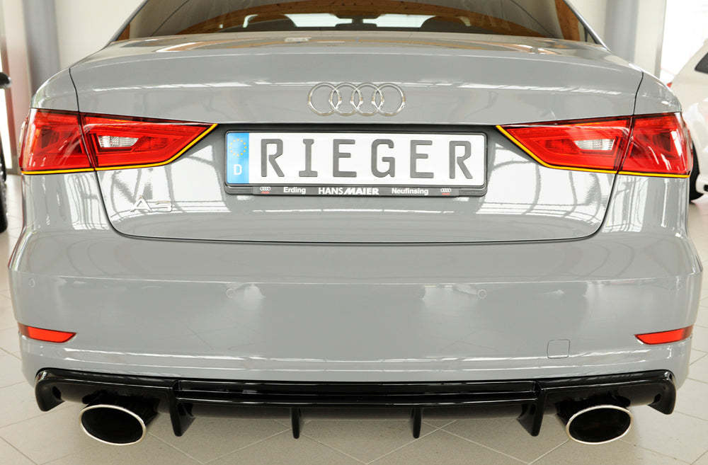 Rieger 00088159 Audi 8V Rear Diffuser for Sport Tailpipe Left & Right (A3 & S3) - Glossy Black