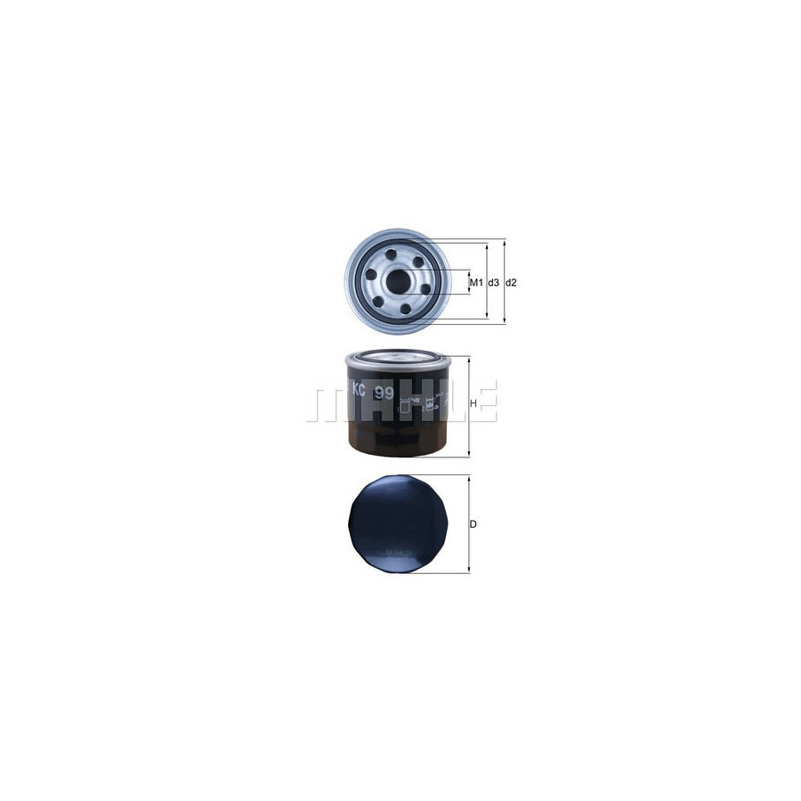 MAHLE ORIGINAL KC 99 Fuel filter for DAIHATSU Taft (F20) Spin-on Filter