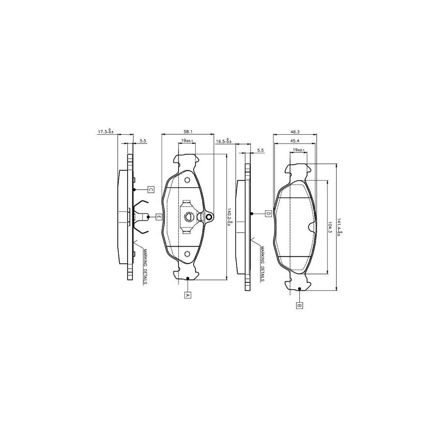 Bosch 0986Tb2021 Brake Pad Set Excl Wear Warning Contact With Accessories