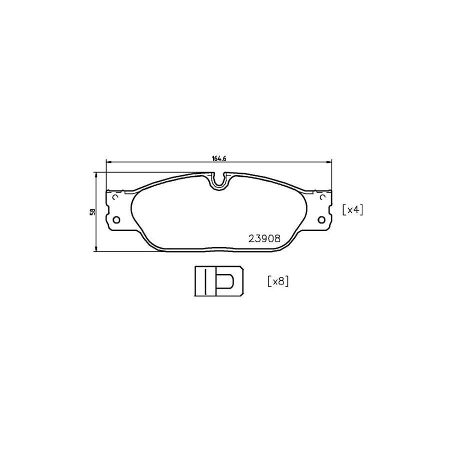 Hella 8DB 355 012 251 Brake Pad Set Prepared For Wear Indicator With Accessories