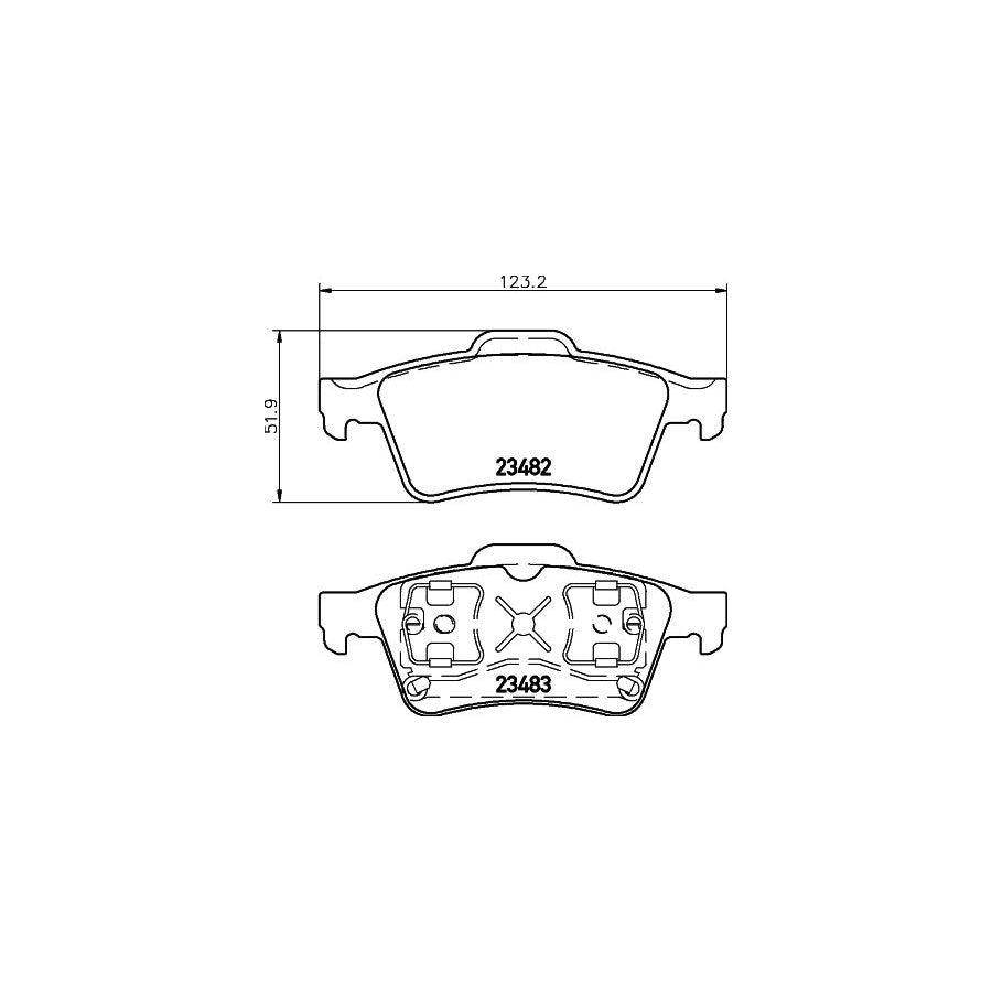 Hella 8DB 355 009 121 Brake Pad Set Not Prepared For Wear Indicator