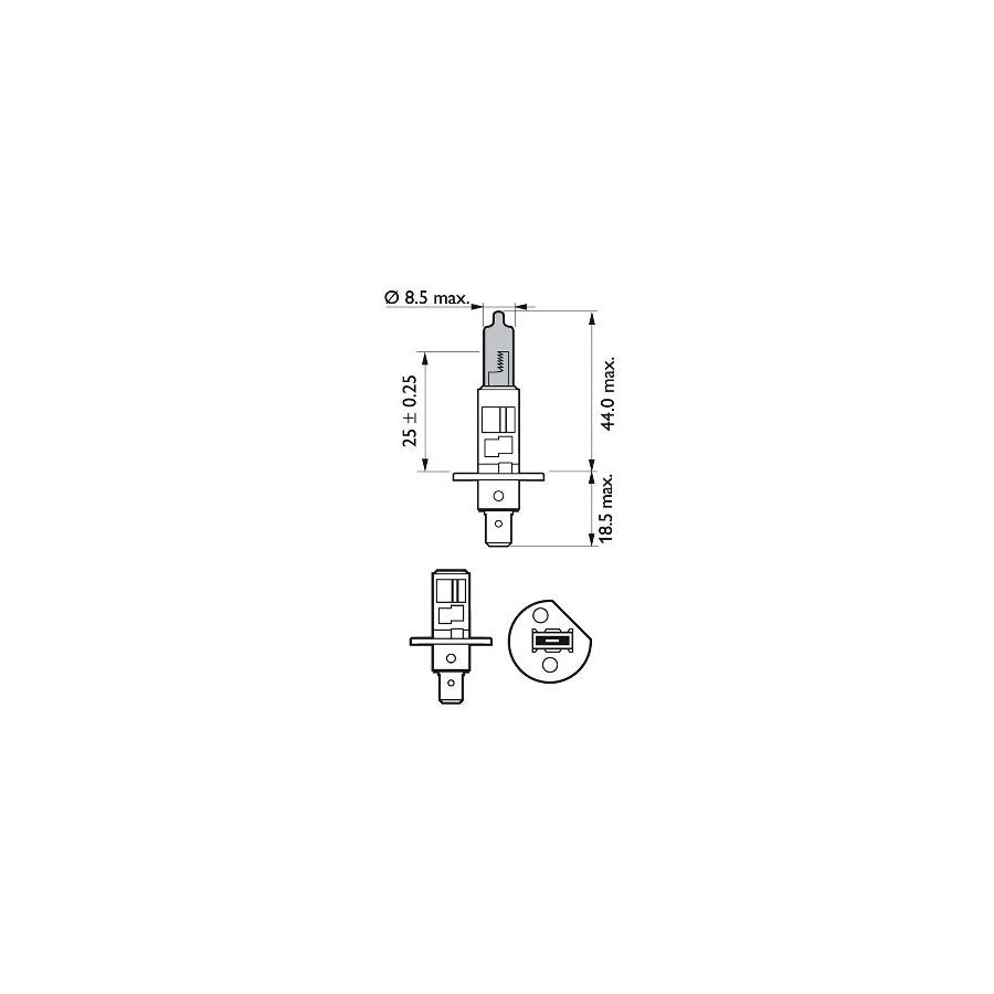 PHILIPS 12258WVUSM Bulb, spotlight H1 12V 55W P14,5s Halogen