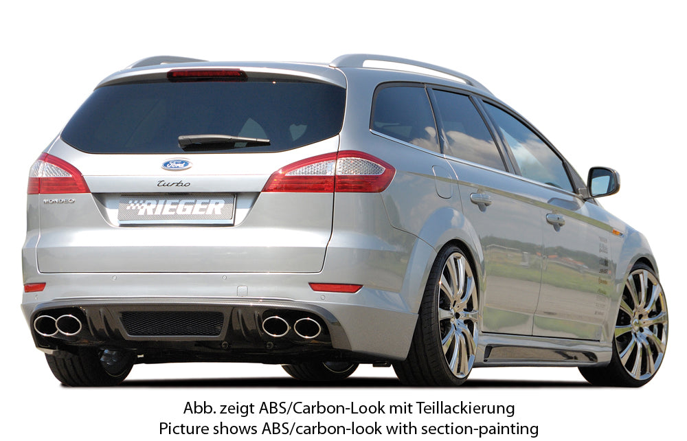 Rieger 00099111 Ford BA7 Mondeo Rear Diffuser for Twin Tailpipe Left & Right - Carbon-Look