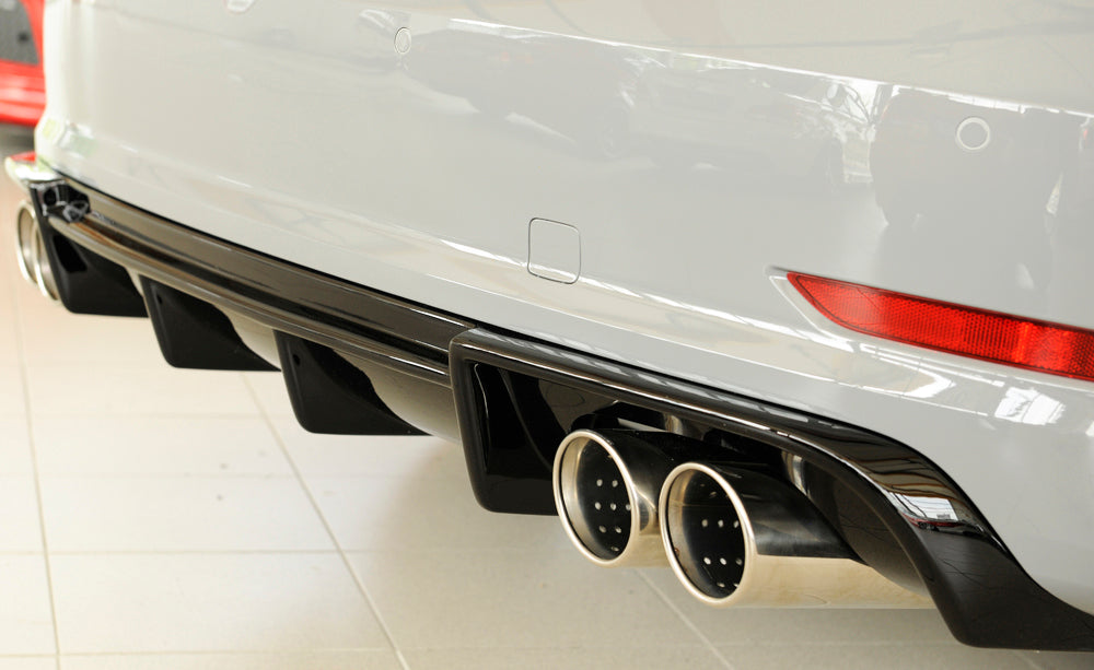 Rieger 00088158 Audi 8V A3 Rear Diffuser for Twin Tailpipe Left & Right - Glossy Black