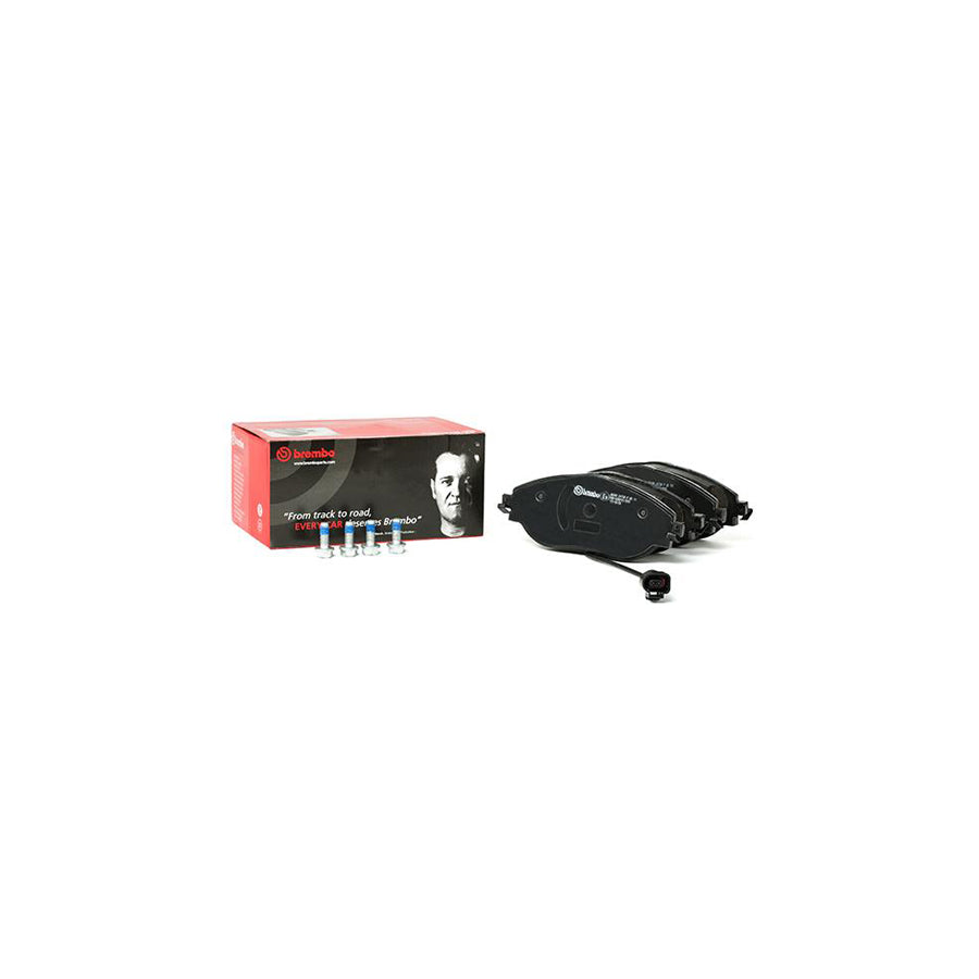 Brembo P 85 131 Brake Pad Set With Anti Squeak Plate With Brake Caliper Screws