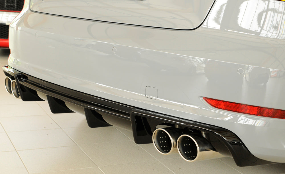 Rieger 00088158 Audi 8V A3 Rear Diffuser for Twin Tailpipe Left & Right - Glossy Black