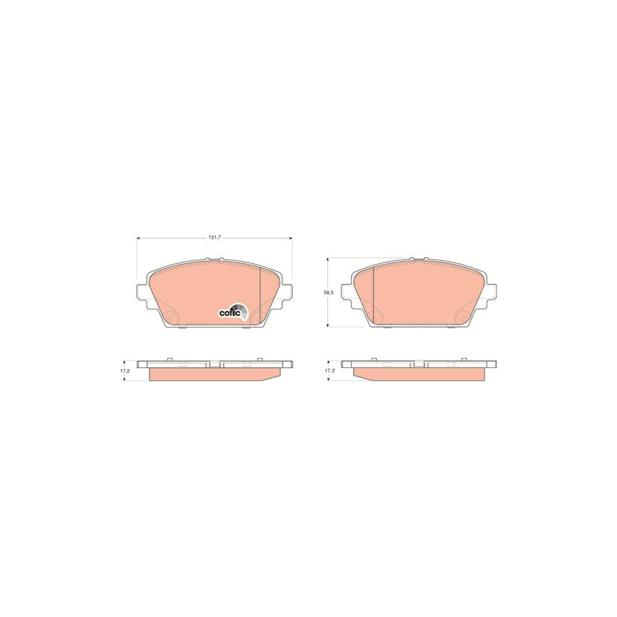 TRW Cotec Gdb3227 Brake Pad Set Not Prepared For Wear Indicator With Brake Caliper Screws With Accessories