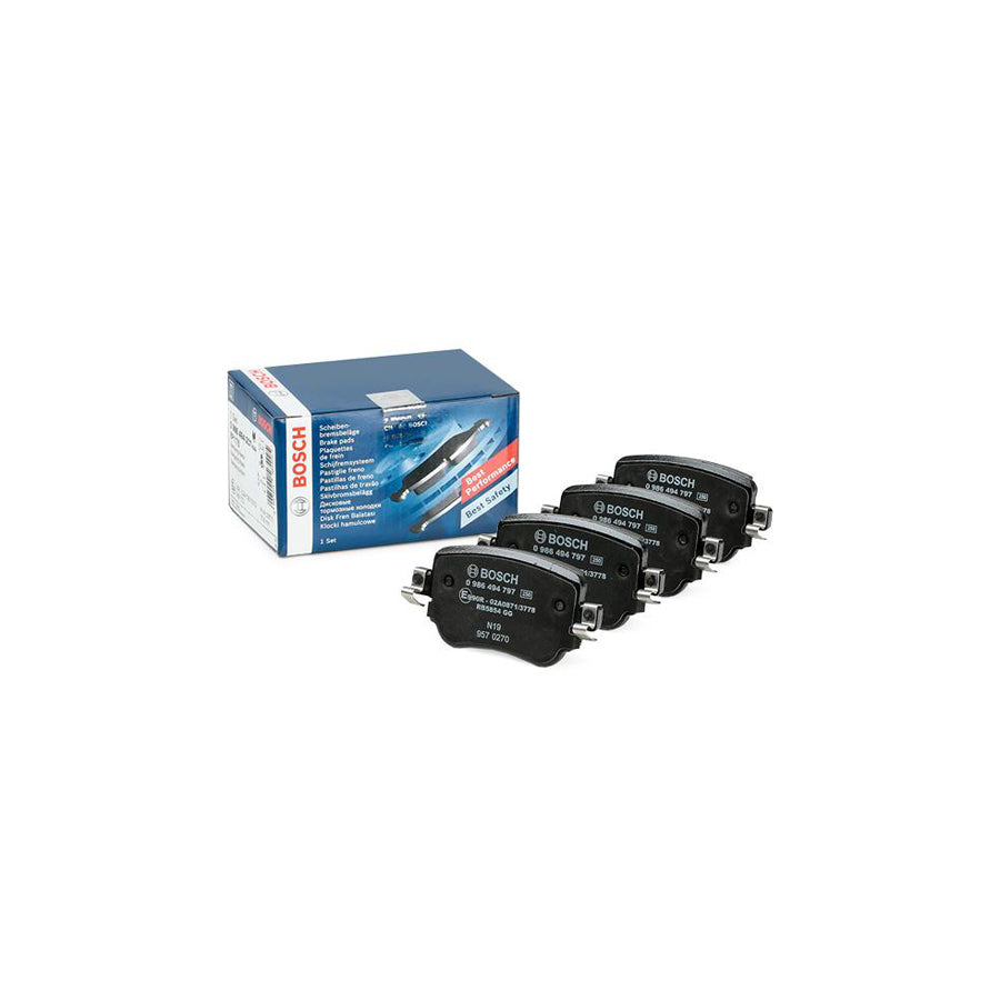 Bosch 0986494797 Brake Pad Set With Anti Squeak Plate BP1971