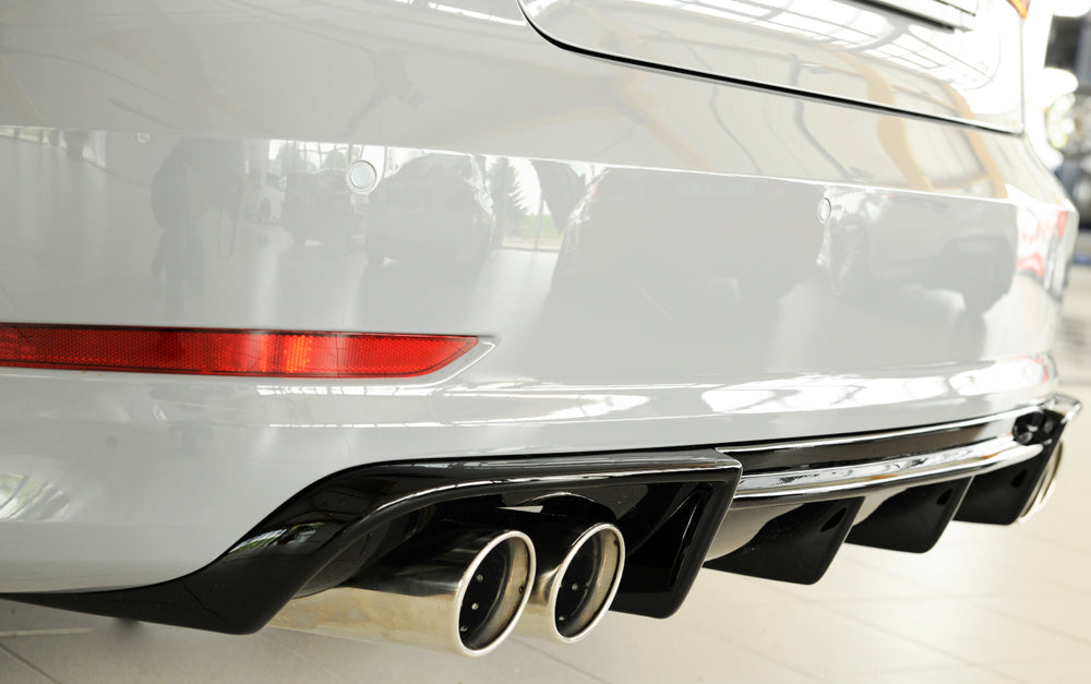 Rieger 00088158 Audi 8V A3 Rear Diffuser for Twin Tailpipe Left & Right - Glossy Black