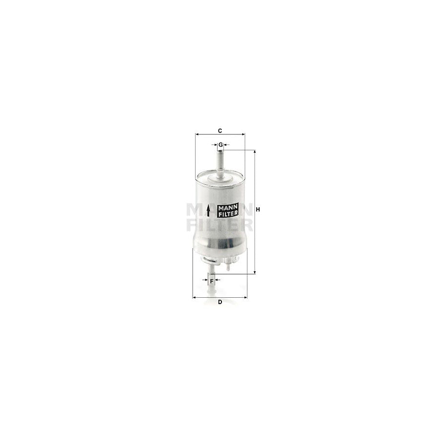 MANN-FILTER WK 59 x Fuel filter In-Line Filter, without integrated pressure regulator, with seal