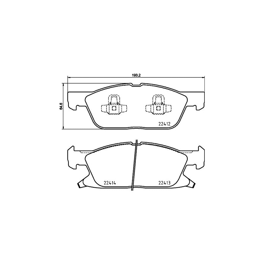 Hella 8DB 355 024 981 Brake Pad Set With Acoustic Wear Warning