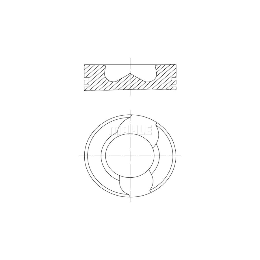 MAHLE ORIGINAL 030 98 01 Piston 81,26 mm, with cooling duct, with piston ring carrier