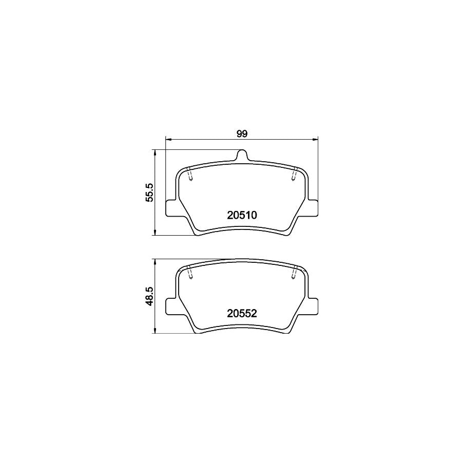 Hella 8DB 355 039 391 Brake Pad Set For Volvo Xc40 536 Not Prepared For Wear Indicator With Brake Caliper Screws With Accessories