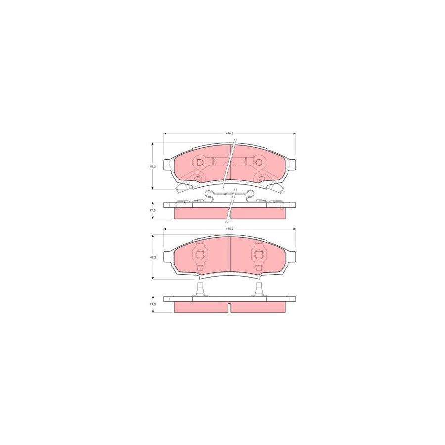 TRW Gdb4014 Brake Pad Set Incl Wear Warning Contact