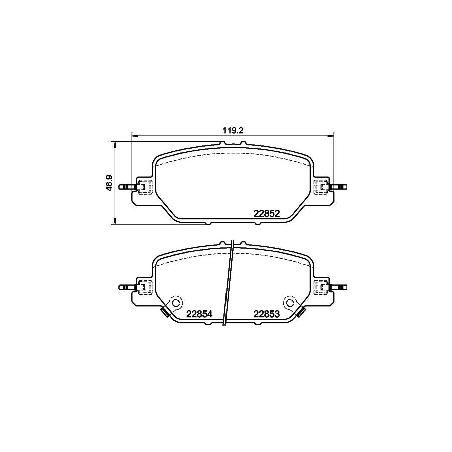 Hella 8DB 355 039 191 Brake Pad Set For Honda Cr V V Rw Rt With Acoustic Wear Warning