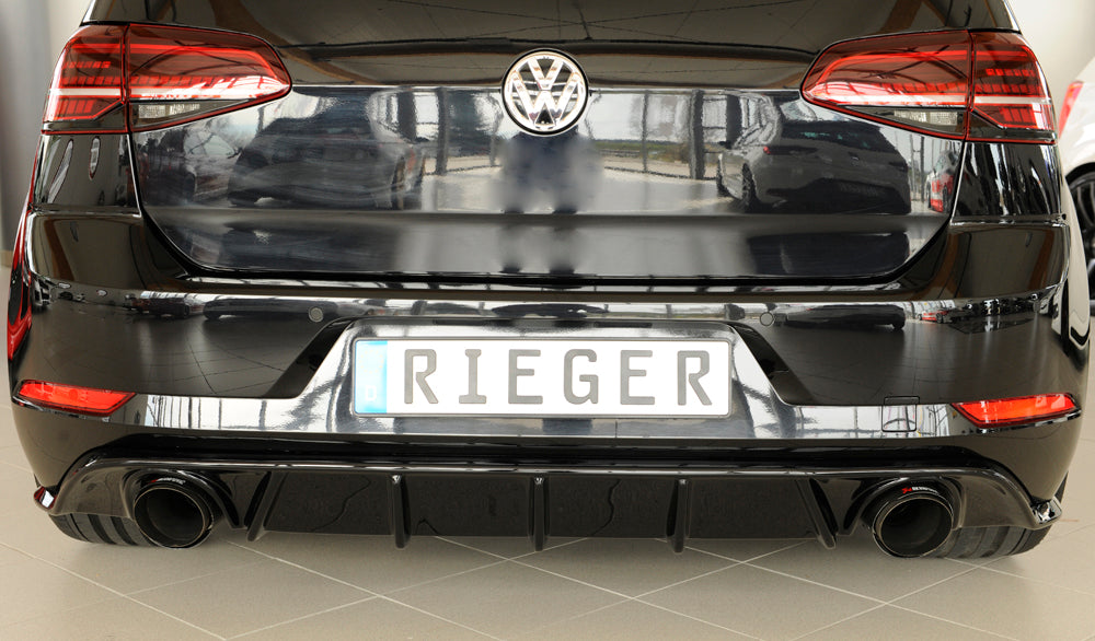 Rieger 00088160 VW Mk7 Golf GTI Rear Diffuser for Original Tailpipe Left & RIght - Glossy Black