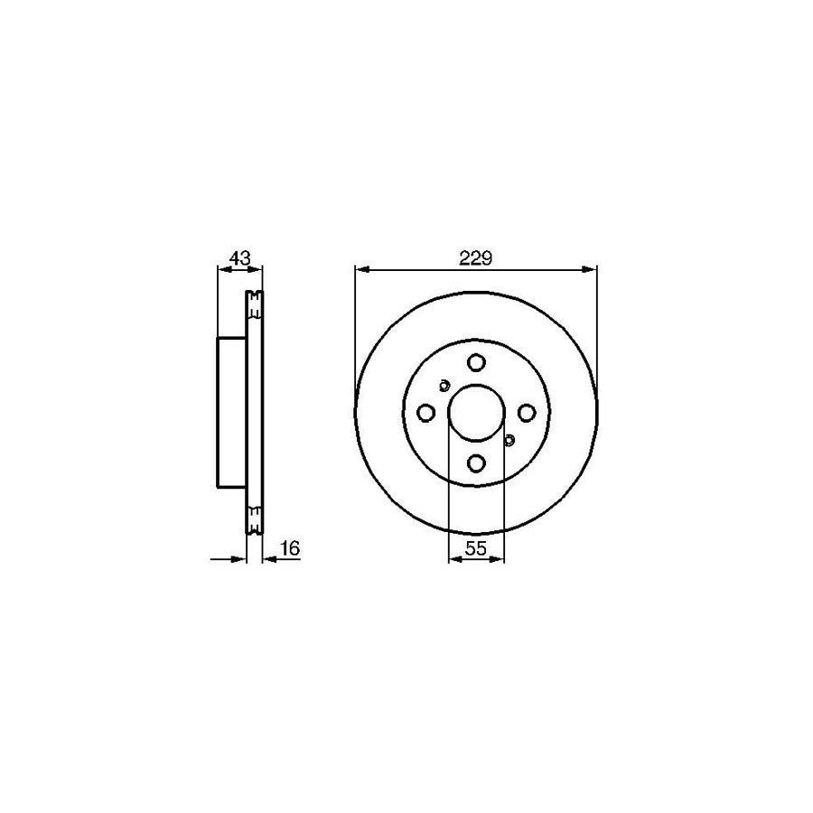 BOSCH 0 986 478 491 Brake Disc for TOYOTA STARLET Internally Vented Vented Oiled
