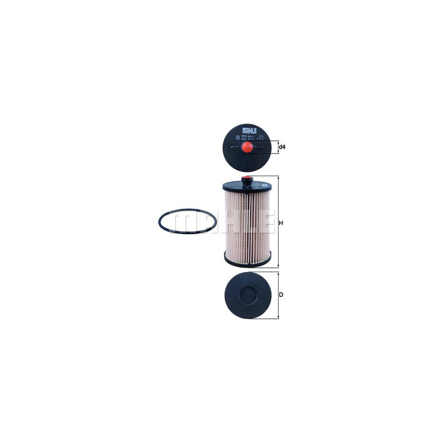 MAHLE ORIGINAL KX 222D Fuel filter for VW CRAFTER Filter Insert