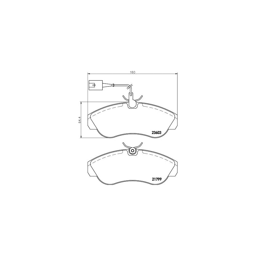 Hella 8DB 355 018 791 Brake Pad Set With Integrated Wear Warning Contact With Brake Caliper Screws