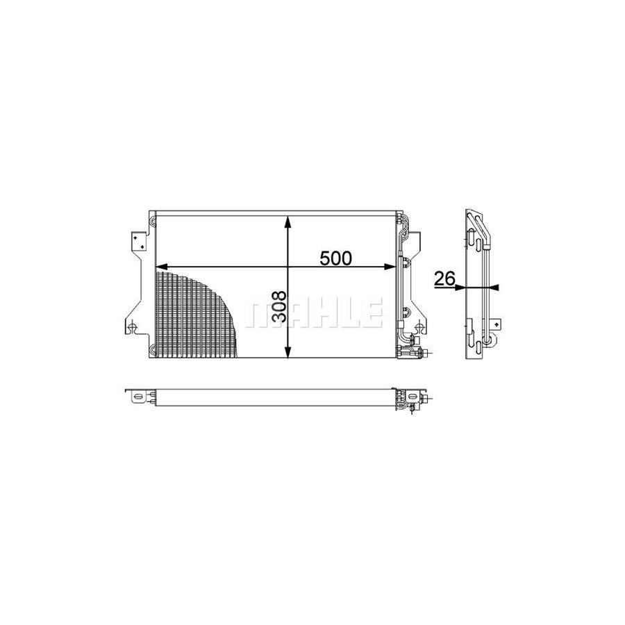 MAHLE ORIGINAL AC 239 000P Air conditioning condenser without dryer
