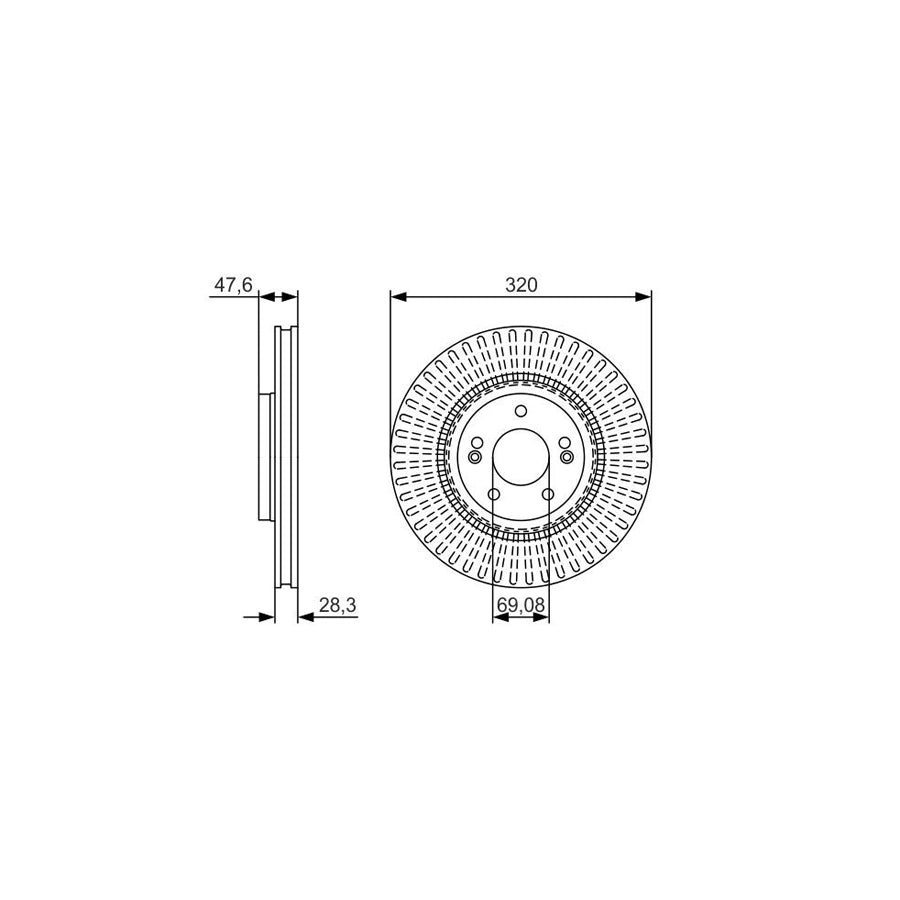 BOSCH 0 986 479 A21 Brake Disc Vented Coated Alloyed High carbon with bolts screws
