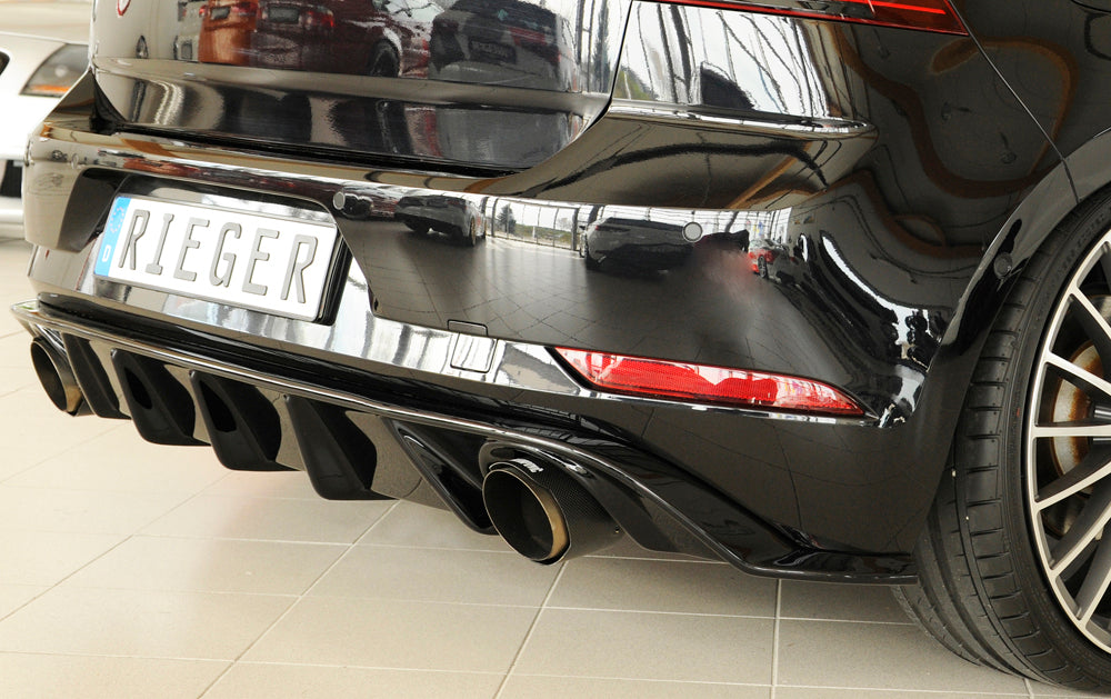 Rieger 00088160 VW Mk7 Golf GTI Rear Diffuser for Original Tailpipe Left & RIght - Glossy Black
