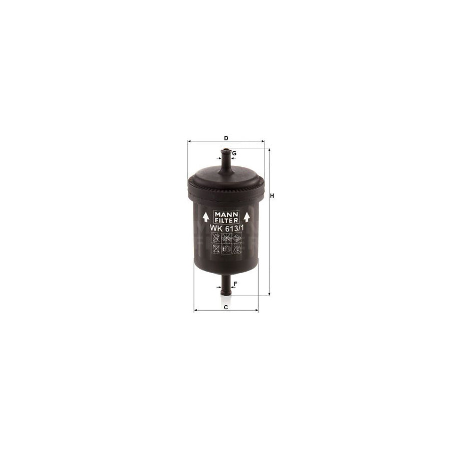 MANN-FILTER WK 613/1 Fuel filter In-Line Filter