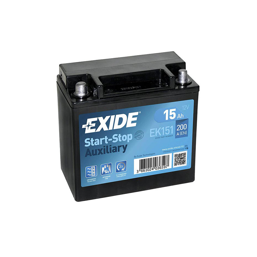 Exide AGM EK151 Auxiliary Battery (15Ah) - 1 Year Guarantee