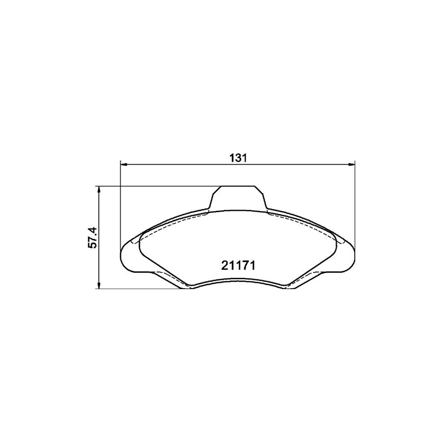 Hella 8DB 355 019 041 Brake Pad Set Not Prepared For Wear Indicator