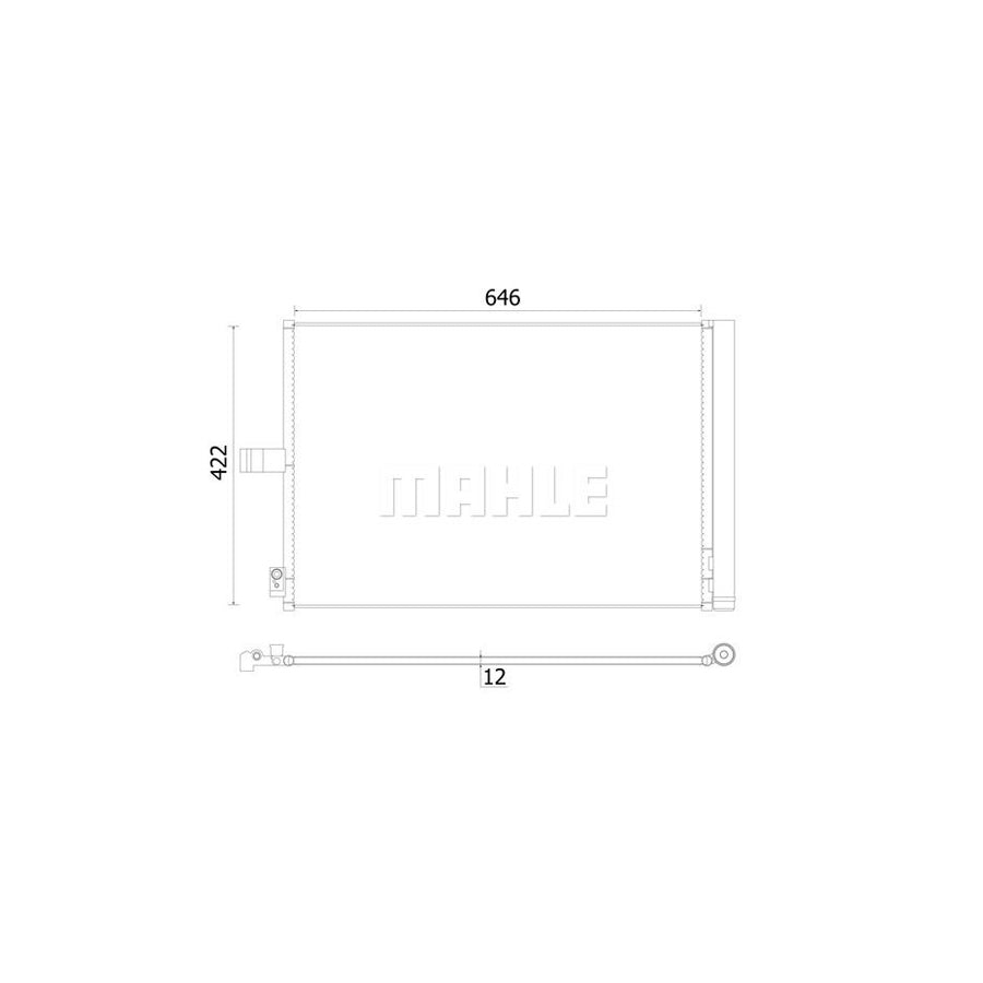 MAHLE ORIGINAL AC 932 000S Air conditioning condenser suitable for MERCEDES-BENZ CLS with dryer