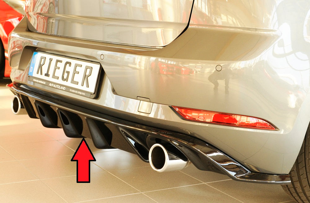 Rieger 00088160 VW Mk7 Golf GTI Rear Diffuser for Original Tailpipe Left & RIght - Glossy Black