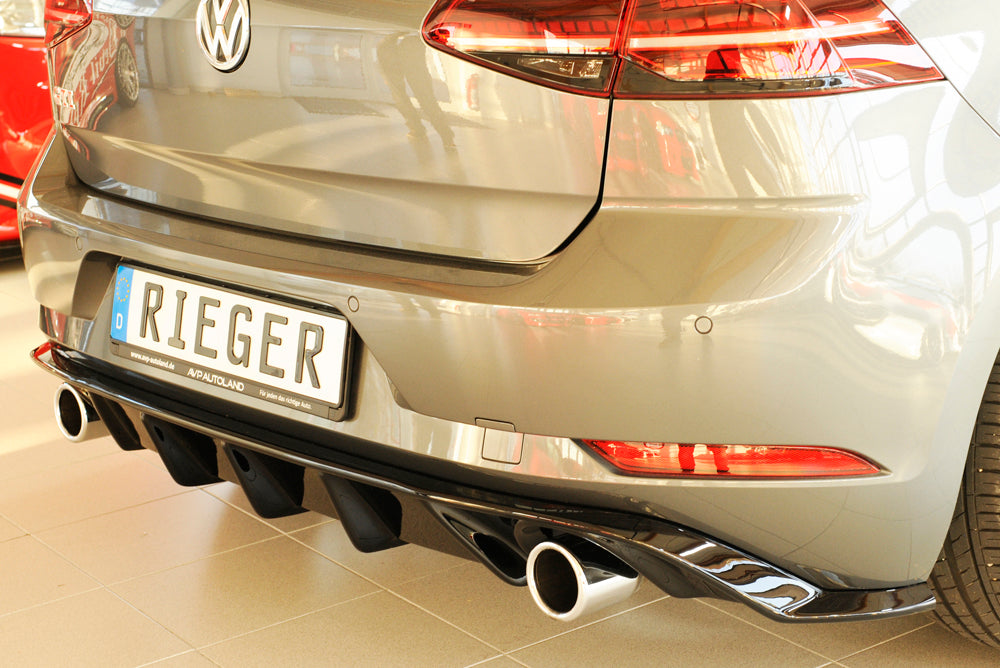 Rieger 00088160 VW Mk7 Golf GTI Rear Diffuser for Original Tailpipe Left & RIght - Glossy Black
