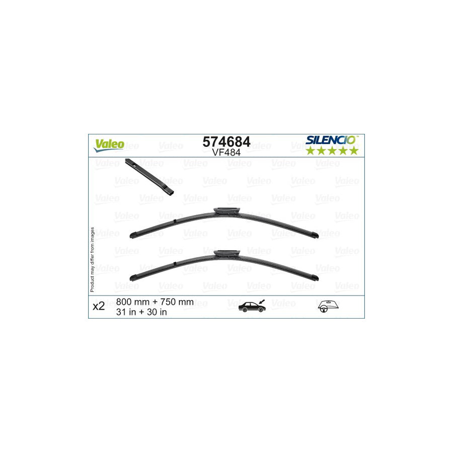 Valeo Silencio Flat Blade Set, Silencio X.Trm 574684 Wiper Blade For Citro?? C4 | Duco Car Parts UK Car Parts