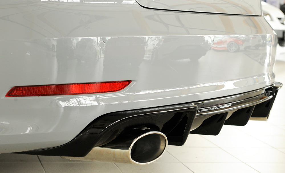 Rieger 00088159 Audi 8V Rear Diffuser for Sport Tailpipe Left & Right (A3 & S3) - Glossy Black