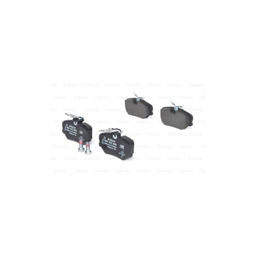 Bosch 0986492090 Brake Pad Set With Integrated Wear Sensor With Anti Squeak Plate With Bolts Screws With Mounting Manual BP790