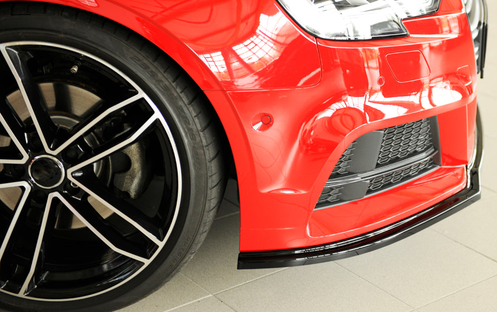 Rieger 00088162 Audi 8V Front Splitter (A3 & S3) - Glossy Black