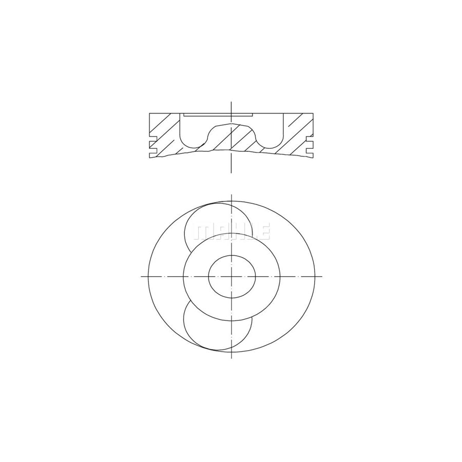 MAHLE ORIGINAL 040 22 03 Piston 85,6 mm, with piston ring carrier, without cooling duct