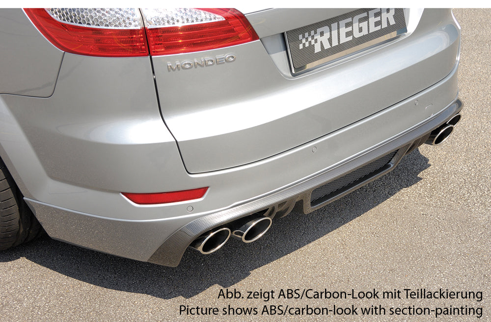 Rieger 00099111 Ford BA7 Mondeo Rear Diffuser for Twin Tailpipe Left & Right - Carbon-Look