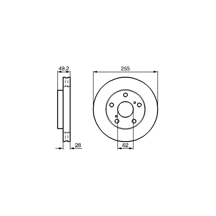 BOSCH 0 986 478 726 Brake Disc Internally Vented Vented Oiled