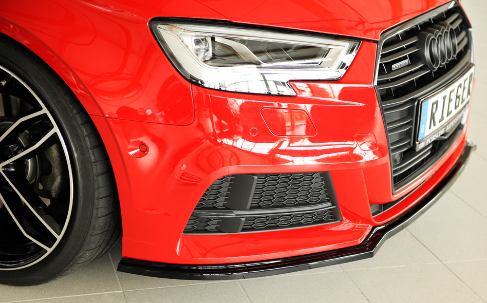 Rieger 00088162 Audi 8V Front Splitter (A3 & S3) - Glossy Black